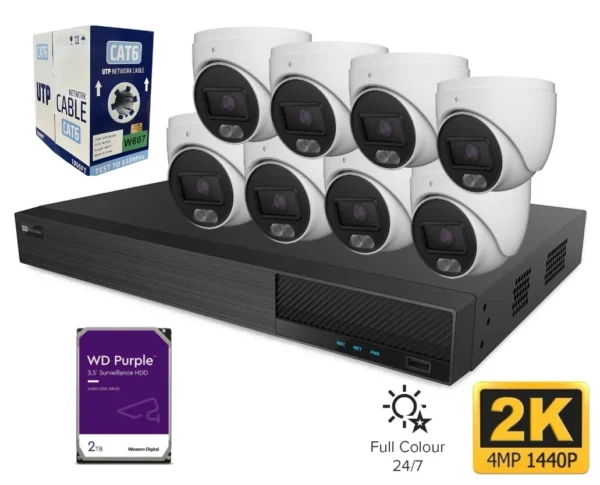 8 Channel 4MP Turret Camera Kit