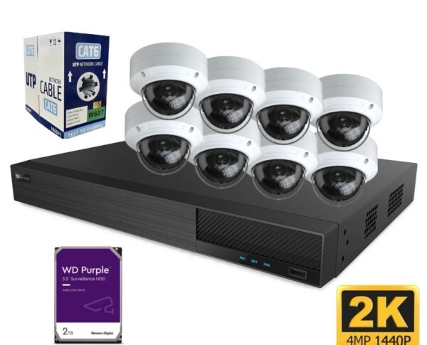 8 Channel 4mp Dome Camera Kit