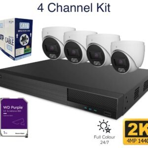 4 Channel 4MP Turret Camera Kit