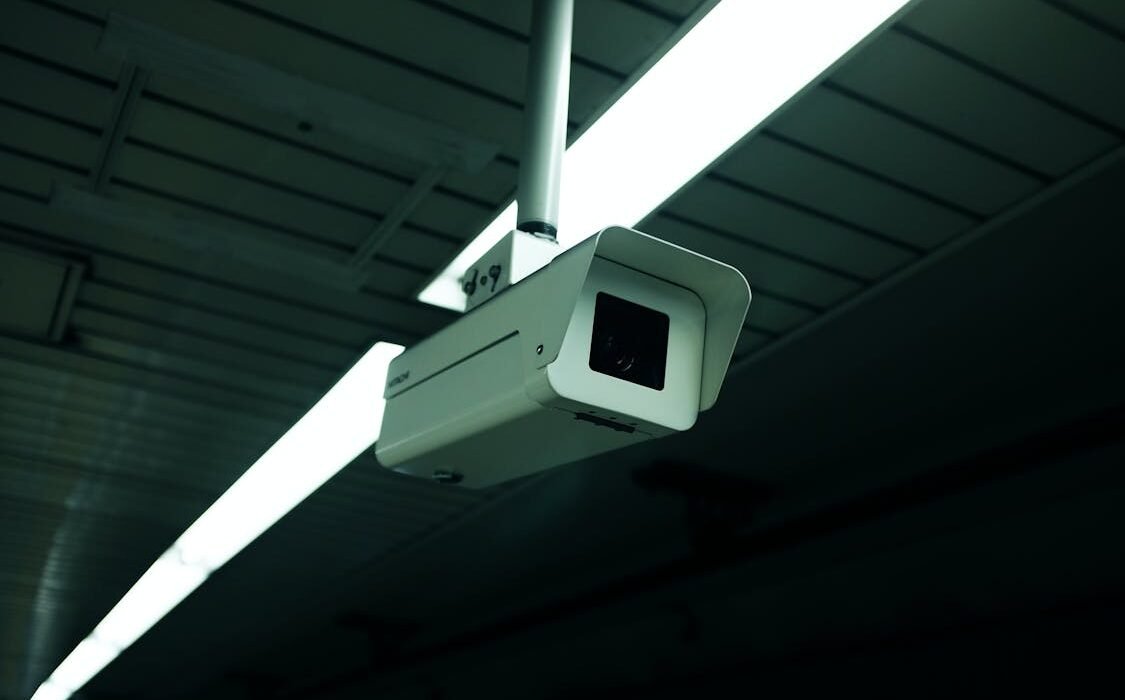 CCTV camera placement guide - security camera mounted at correct height and angle