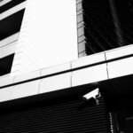 Commercial building with CCTV security cameras installed